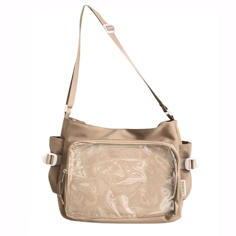 HOT Y2k Harajuku Shoulder Bag Women Ita Bag Japanese Shoulder Purse with Clear Window College Crossbody Bag Tote Shoulder Bags