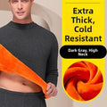 Thickened Fleece Warm Underwear Set Men's Pure Cotton Half High Collar Cotton Sweater Middle Aged Gold Velvet Autumn Clothes
