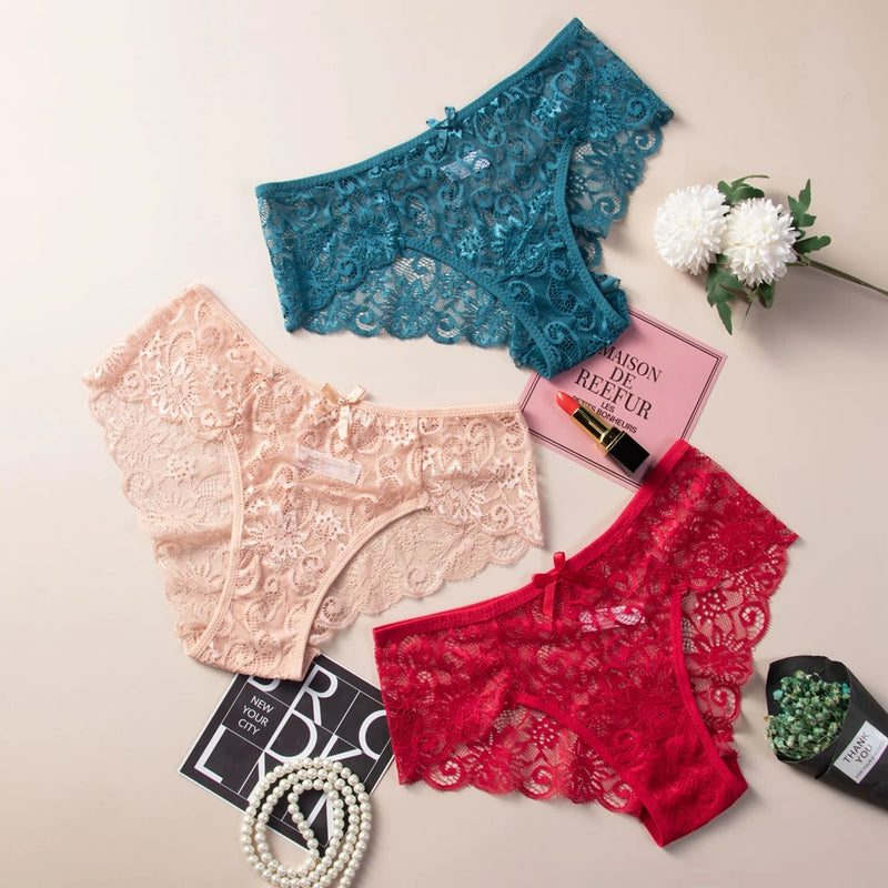 Plus Size S/XL Fashion High Quality Women's Panties Breathable Female Underwear Sexy Lace Lingerie