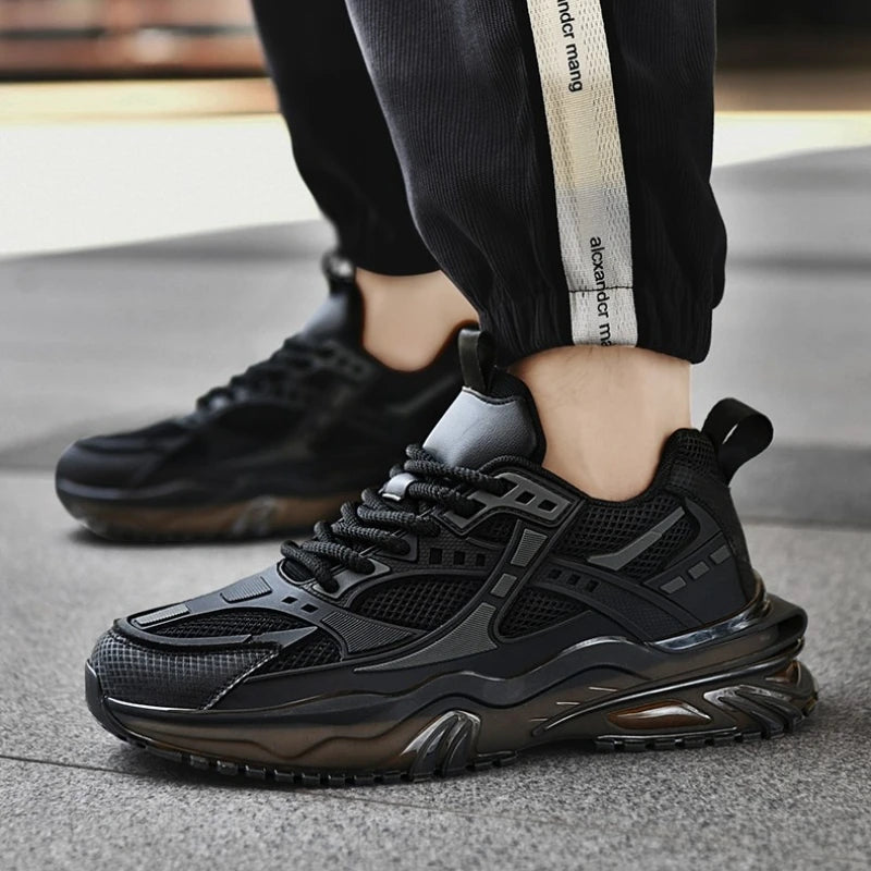 High-quality Large-sized Round-toed Thick-soled Height-increasing Shock-absorbing and Low-top New Casual Sports Shoes