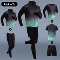 5 - Piece Men's Quick - drying Sports Suit Fitness Running Tight Elastic Trousers With Cap Gradient Coat - View 7 | SAMAG