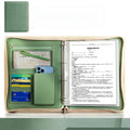 New A4 multi-function business zipper bag, 4-ring binder + writing pad + storage bag, pleated texture PU  leather cover