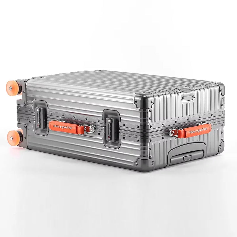 20''/24''/29'' All Aluminum-magnesium Alloy Suitcase Leather Handle Travel Case Bags Rolling Luggage with Spinner Wheel TSA Lock