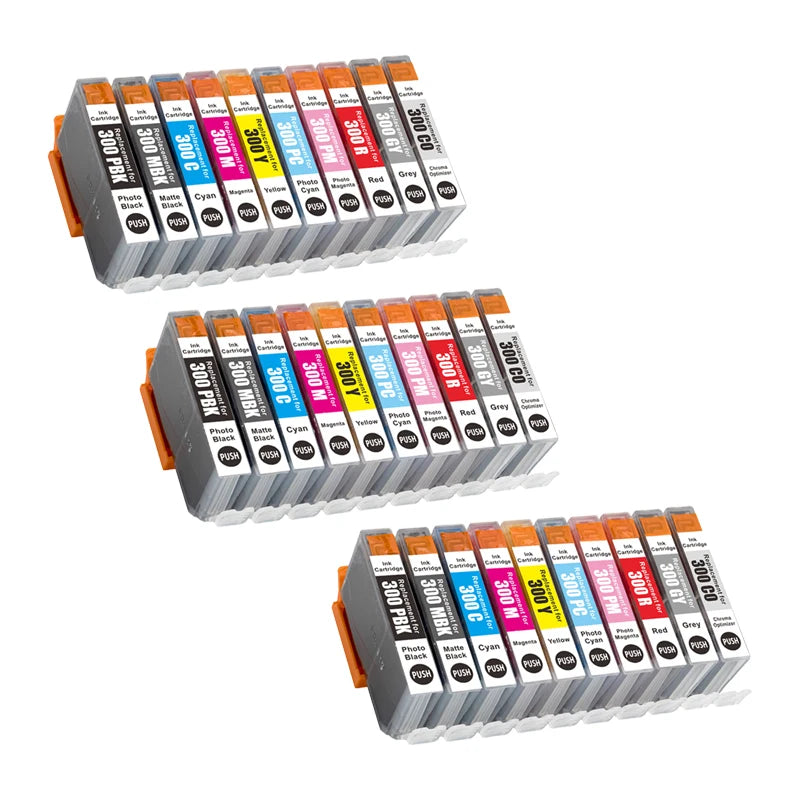 1Set PFI300 PFI-300 PFI 300 Premium Compatible Color Inkjet Ink Cartridge for Canon imagePROGRAF PRO-300 Printer 10 Colors