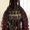 14 Inches Short Burgundy Box Braided Wigs Full Lace Synthetic Boho Braids Wig for Women Ombre Color Braided Wigs