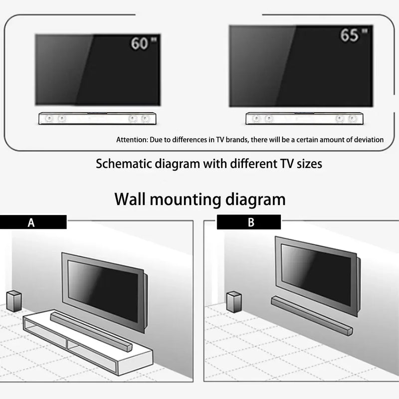 Wireless Bluetooth Sound Bar Speaker System Super Power Sound Speaker Wired Wireless Surround Stereo Home Theater TV Projector