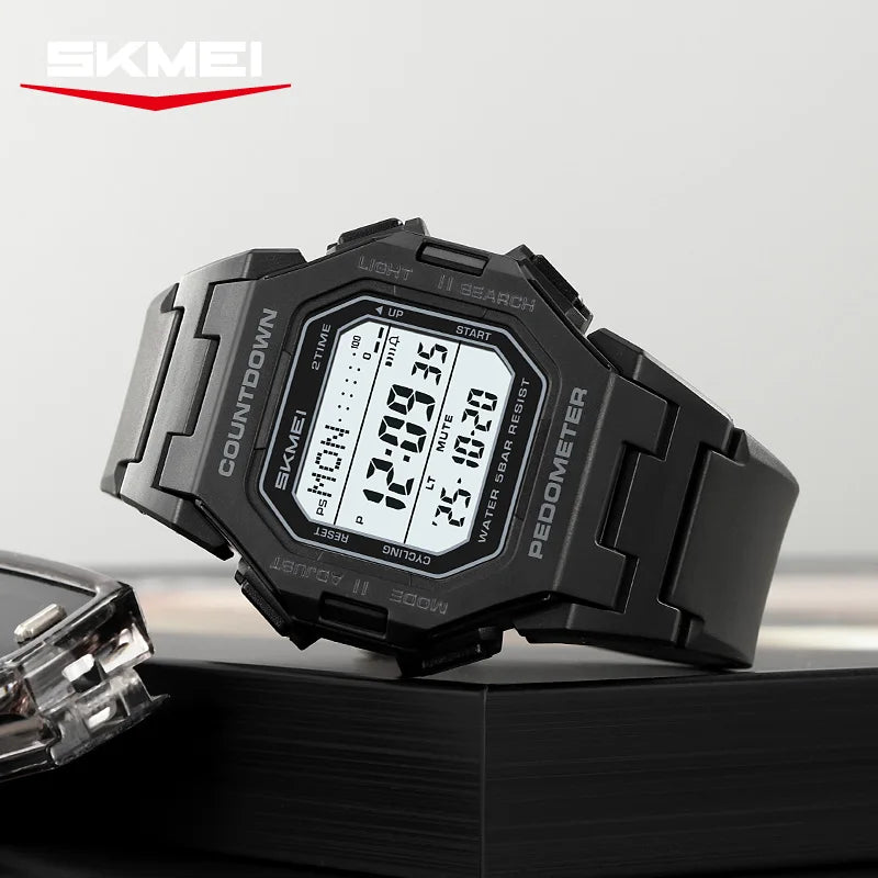 2596 Men Electronic Watch Fashion Alarm Clock Calendar Chronograph Luminous Digital Watches for Man - Visuel 4 | SAMAG