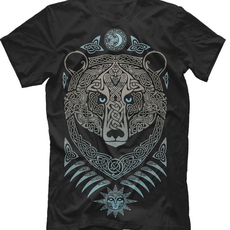 Creative Design Russian Spirit Russia Slavs Bear Runes Printed T-Shirt. Summer Cotton Short Sleeve O-Neck Mens T Shirt New S-3XL