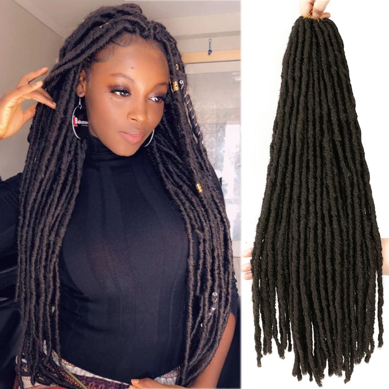 Synthetic Crochet Braiding Hair Extensions Dreadlocks Ombre Brown Colored X-TRESS Soft Straight Faux Locs Braids Hair For Women