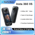 Insta360 X5 Action Camera Waterproof 8K 30fps Replaceable Lenses Triple AI Chip Superior Low Light 185 Mins Run Life