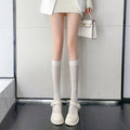 Lace Flower Print Long Socks Lingerie Sexy Floral Mesh High Knee Sock Women Summer Thin Transparent Lolita Kawaii Calf Stockings
