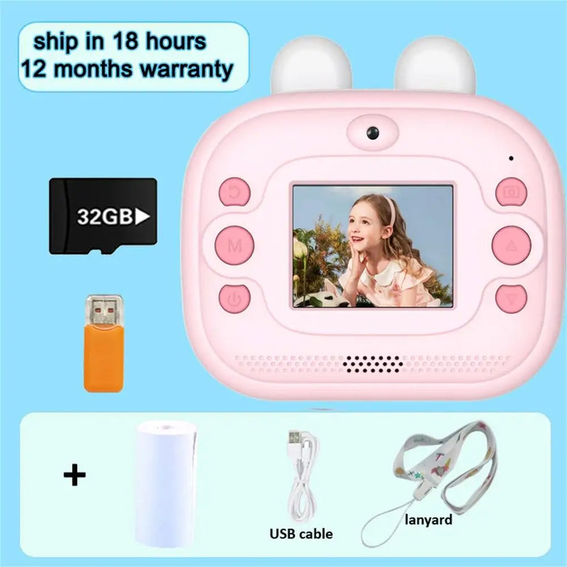Digital Children Camera For Photography Instant Print Photo Kids Camera Mini Thermal Printer Video Educational Toys Gift