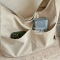 Korean Style Canvas Handbag for Women Large Capacity Lightweight Shoulder Underarm Bag Casual Multi-pocket Tote Commute Bag