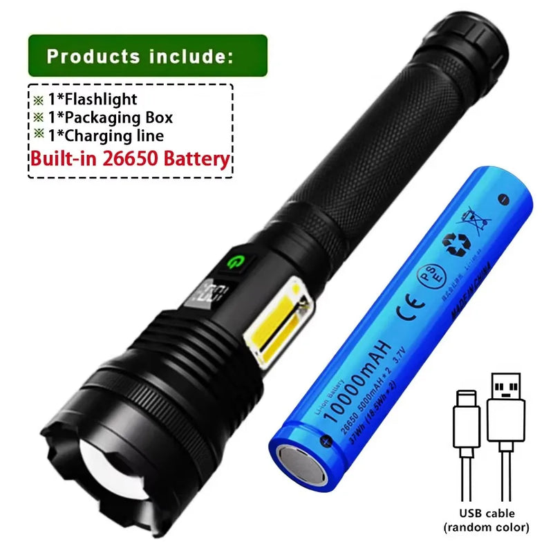 Super Long Range LED Flashlight USB Rechargeable Handheld - View 10 | SAMAG