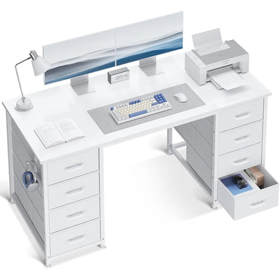 48 Inch Computer Desk with 8 Fabric Drawers, Modern | SAMAG