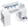 48 Inch  Computer Desk with 8 Fabric Drawers,   Modern Makeup Desk for Bedroom  with deal for Home Office,  Customized