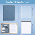 New A4 multi-function business zipper bag, 4-ring binder + writing pad + storage bag, pleated texture PU  leather cover