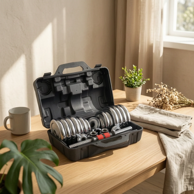 Dumbbell Set with Storage Case Chrome - Plated | SAMAG