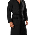 Men's Bathrobe Long Sleeves Kimono Style Spa Robe with Belt Pockets Soft Comfortable Sleepwear Loungewear for Home Hotel Use