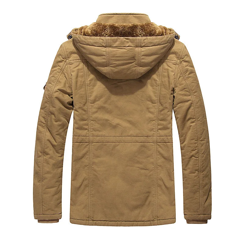 Men's Casual Winter Thick Warm Parkas Windproof Overcoats Male Military Wool Liner Hooded Down Jackets Outdoors Long Coats
