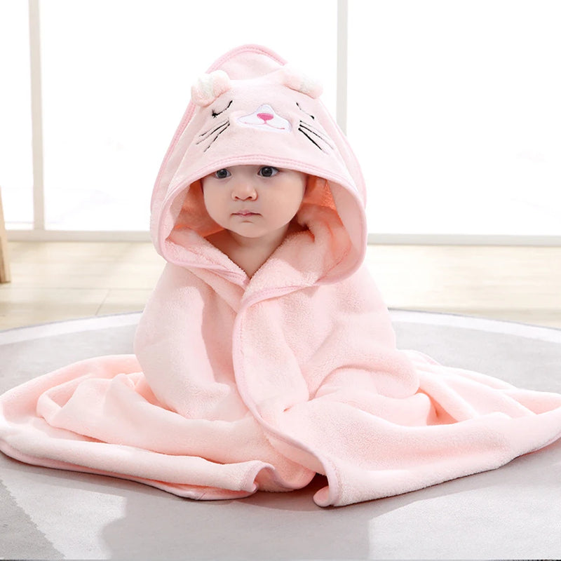 Children's Coral Fleece Bath Towel, Multi-Purpose Large Bath Towel, Newborn Baby Wrap, Beach Towel, Baby Hooded Bath Towel, Bath Towel for Older Children, Swimming, Soft Quick-Drying Towel, Suitable for Both Boys and Girls