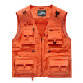 Men Work Vest 2025 Summer New Solid Colour Multi-pocket Casual Loose Waistcoat Fishing Photography Coat Man Sleeveless Jacket