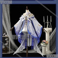Damselette Columbina Game Genshin Impact Cosplay White Purple Dress Lolita Girl Woman Wig Headwear Halloween Cos Comic Con Suit