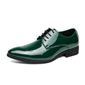 New Arrivals Green Oxfords for Men Pu  Round Toe Lace-up Solid Party  Mens Dress Shoes for Men with  Size 38-48