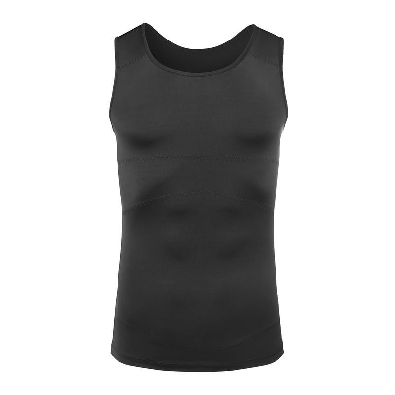 Men's Double Layer Cooling Compression Vest, Breathable Tummy Control Body Shaping Sleeveless Undershirt