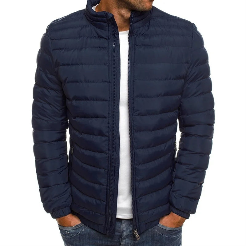 Winter Puffer Jacket Men's Stand Collar Warm Parka Coat Street Fashion Casual Lightweight Overcoat Men's Clothes Male Streetwear