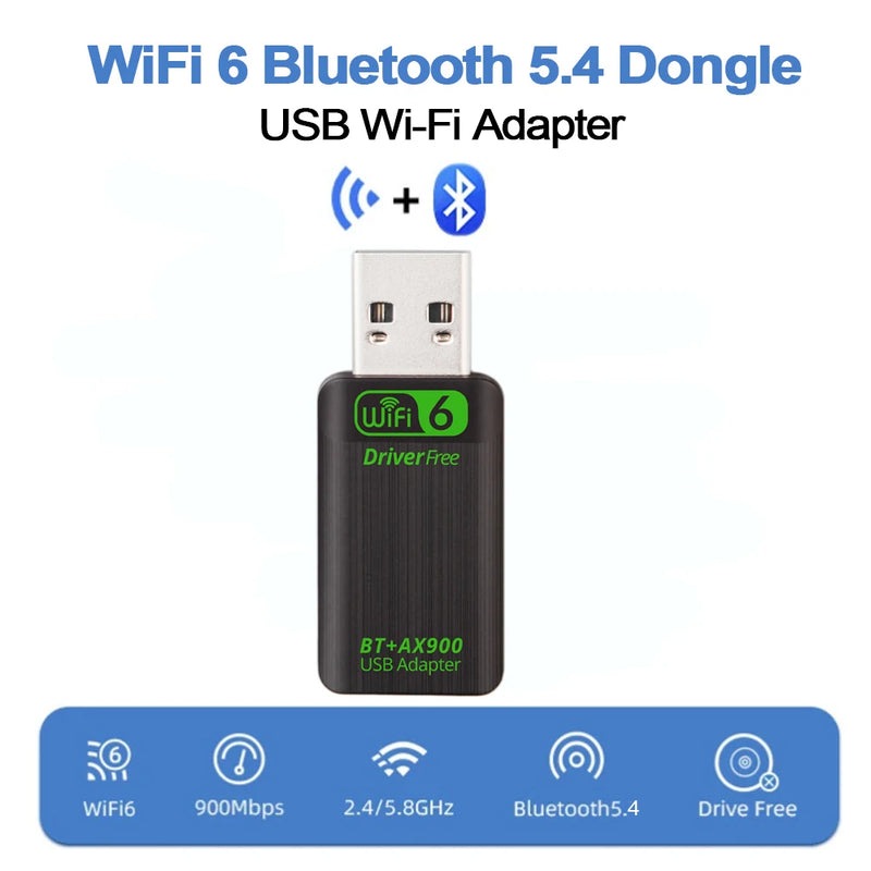 New AX900 USB WiFi 6 Bluetooth 5.4 Adapter 2in1 Dongle Dual Band 2.4G&5GHz Network Wireless Wlan Receiver - Visuel 3 | SAMAG