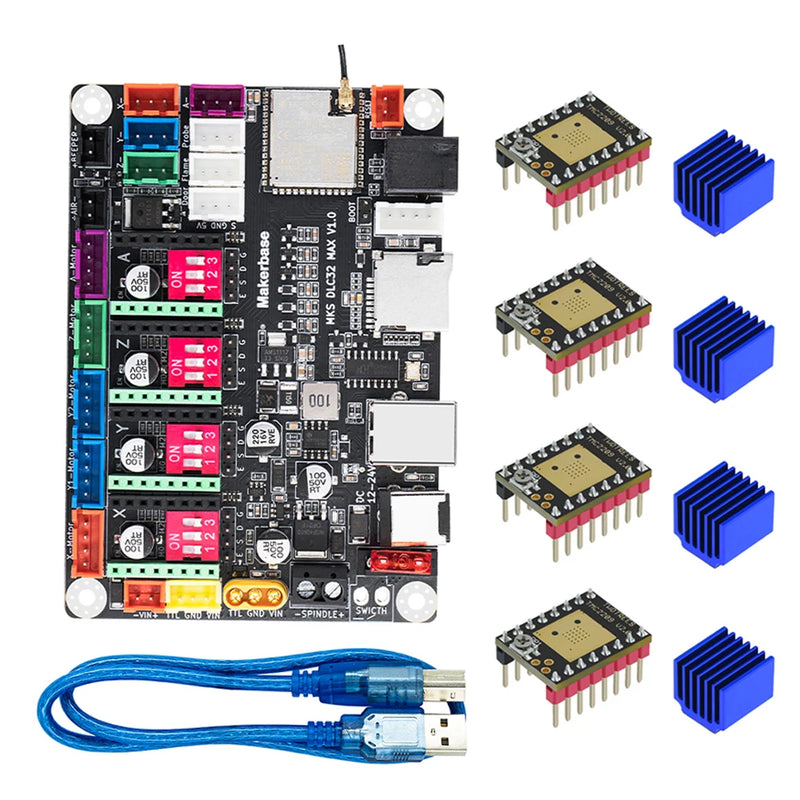 Makerbase MKS DLC32 MAX CNC Router Board Laser Engraving Machine 4 Axis Controller Woodwork Laser Engraver Motherboard TMC2209