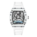 Hot Selling New High Quality Barrel Case Automatic Watch Stylish Sports Silicone Strap Mechanical Business Casual Watches