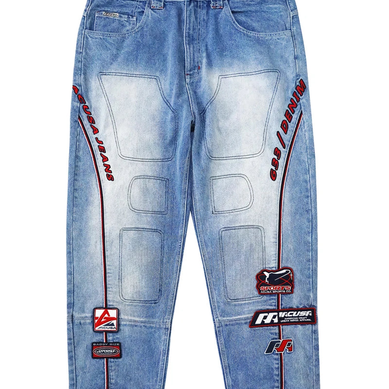 ACUSA Jeans Stacked Embroidered Washed Denim 633 Version | SAMAG