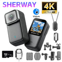 4K HD Action Camera HD EIS Magneti Pocket Video Camera 30m Waterproof WiFi Motorcycle Cam Sport Video Recorder with Memory Card