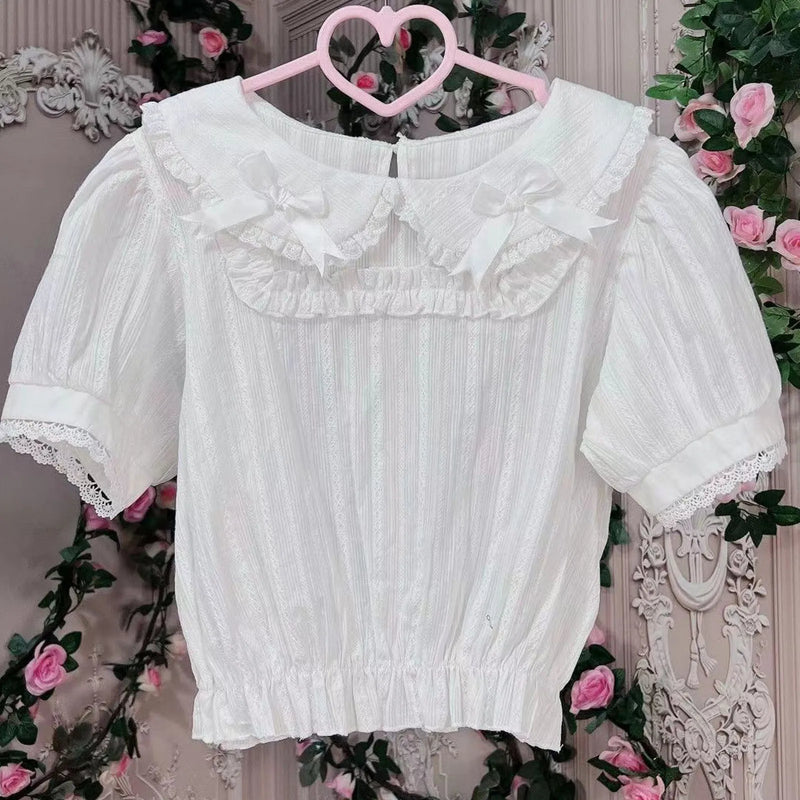 Japanese Lolita Style Lace Ruffles Blouses Summer Women - View 26 | SAMAG