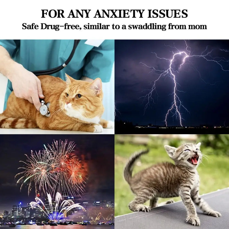 Adjustable Cat Calming Vest Soft Elastic Anti Anxiety Pet Coat Cat Recovery Clothes Breathable Cat Anxiety Jacket Rainy Day