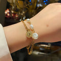 GANPUP 316L Stainless Steel Delicate Pearl Starfish Charms Bracelet For Women Texture Waterproof Wrist - Visuel 4 | SAMAG