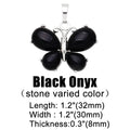 OCESRIO Vintage Natural Stone Butterfly Pendant for Necklace Copper Amethyst Reiki Pendulum DIY Jewelry Making Supplies pdta921