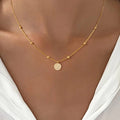925 Sterling Silver Fashion Shiny Round Beads Halo Zircon Necklace For Women Engagement Wedding Fine - Visuel 6 | SAMAG