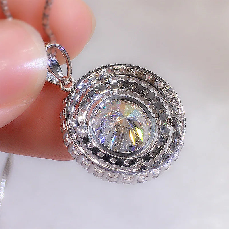 925 Sterling Silver 18k Gold Plated Necklace Single Sparkling Zircon Clavicle Chain for Women Wedding Jewelry collares