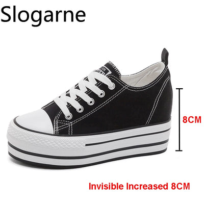 Students Invisible Increasing Canvas Shoes Women 8CM | SAMAG