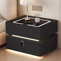 Modern Style Solid Wood Bedside Table with Wireless Charging Smart 2 Drawers Bedroom Nightstands with Lock 40/45/50cm