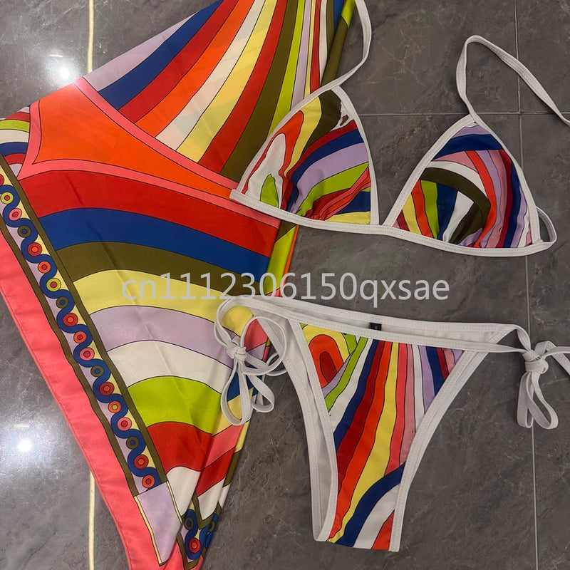 Women's Scarf Swimsuits with Letter Signature Logo Lady | SAMAG