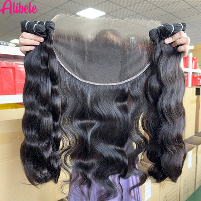 Alibele 13x6 HD Lace Frontal With Bundles Brazilian Body | SAMAG