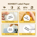 5 Rolls 30-50mm Thermal Label Paper Rolls White Color Waterproof for Niimbot B1 B21 B203 B3S Label Printer Barcode Name Printing