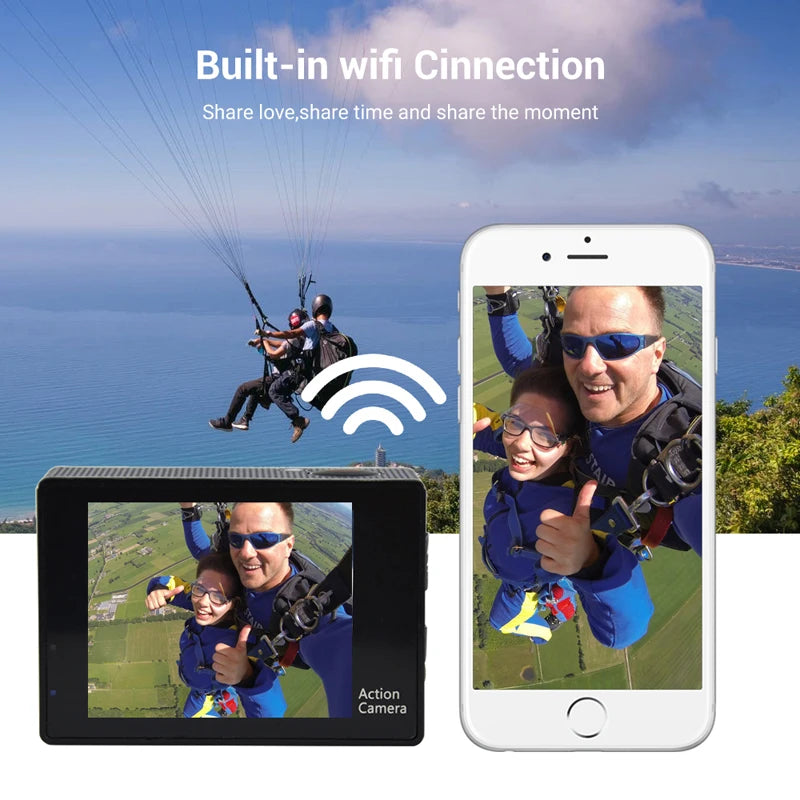 Ultra HD 4K Original Action Camera 1080P/30FPS WiFi 170D Diving Underwater Waterproof Helmet Vedio Remote Control Mini Sport Cam