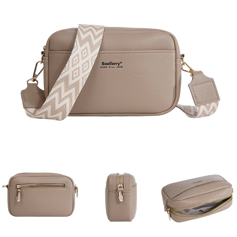 Solid Color Large Capacity Zipper Mobile Phone Bag Ladies Multifunctional Shoulder Crossbody Bag Fashion Casual Small Square Bag