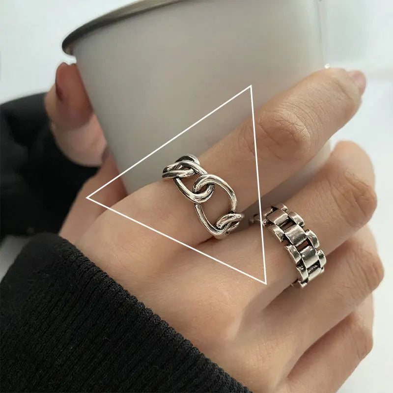 VENTFILLE 925 Sterling Silver Geometric Multilayer Round Bead Ring Female Fashion Punk Temperament Prevent - Visuel 6 | SAMAG