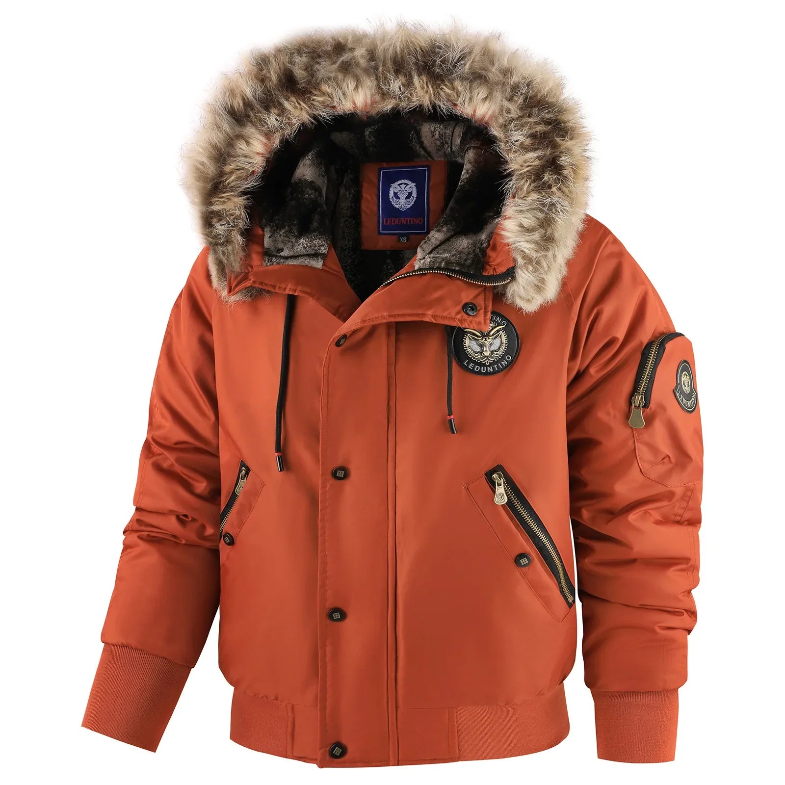 New Fashion Men Hooded Fur Collar Winter Down Jackets Male Outwear Casual Fleece Parkas Warm Coats Good Quality Men Jackets 3XL